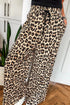 Untamed Spirit Leopard Print Drawstring Wide Leg Flowy Pants